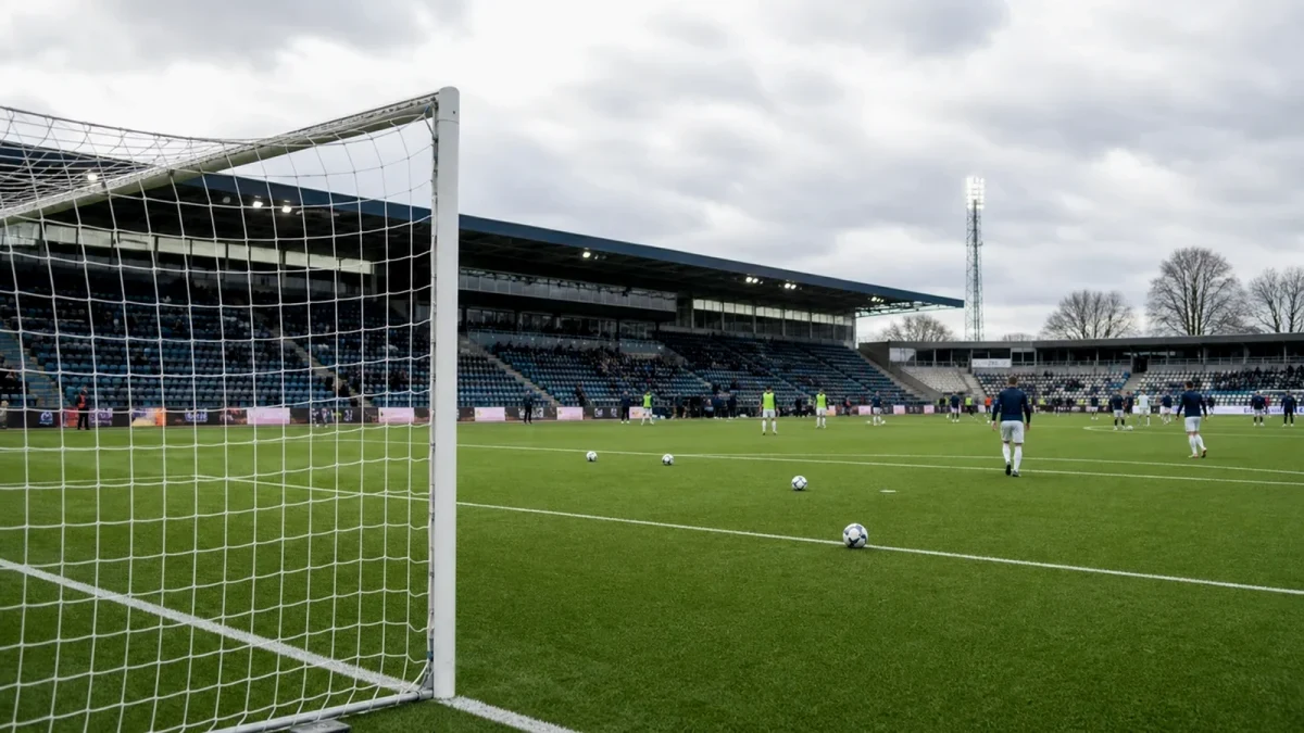 Fotbollsmål och planlinjer på arena