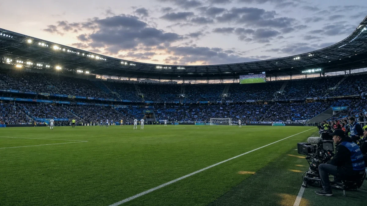 Eredivisie-arena i kvällsljus